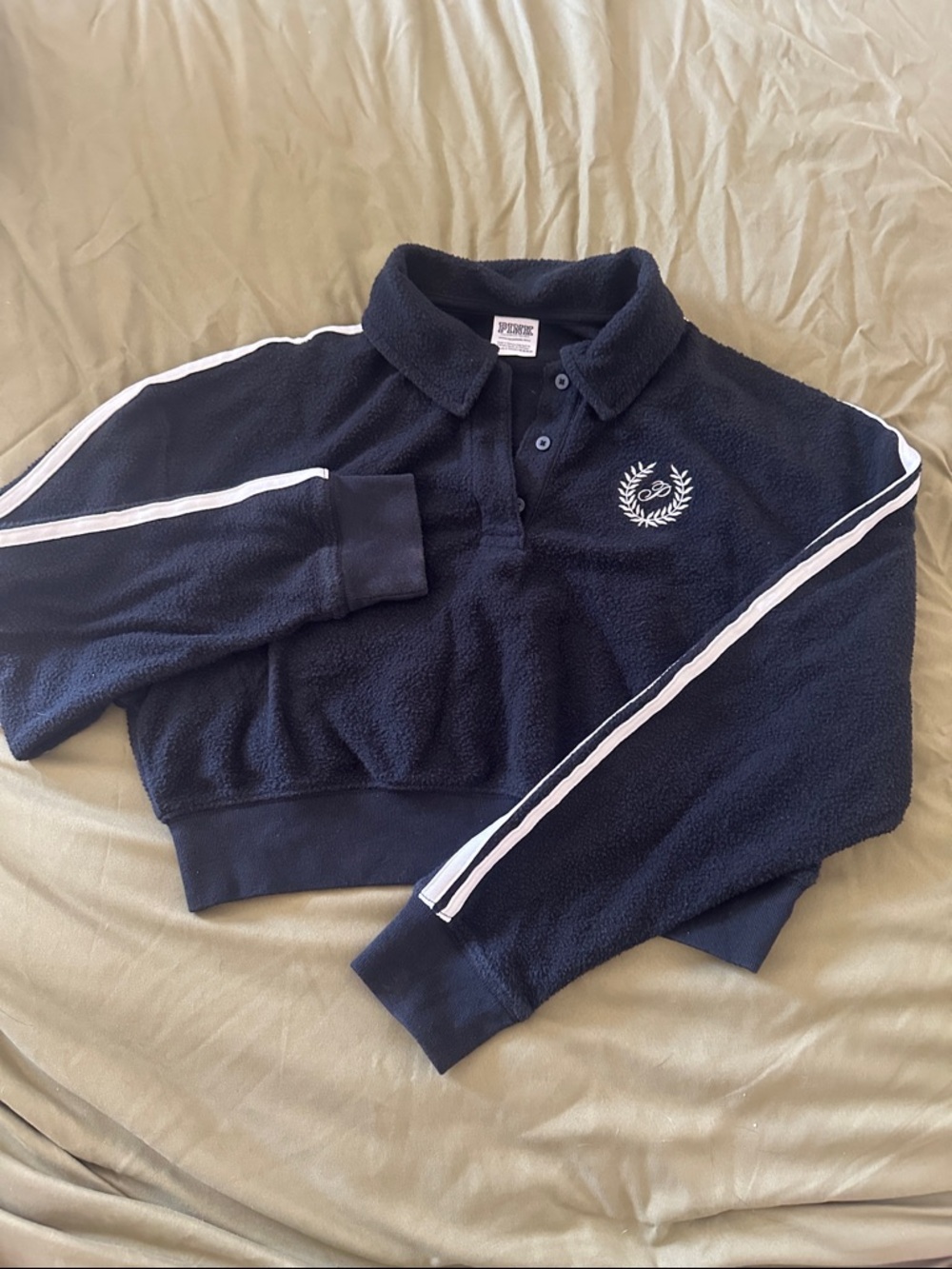 PINK Victoria's Secret Black Sherpa-Lined Hoodie